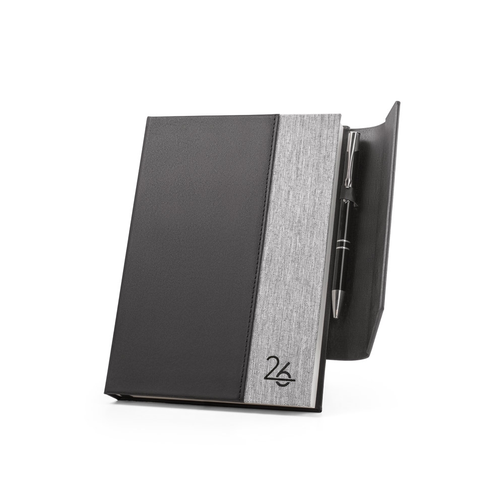 AUSTEN A5. Agenda A5 em PU (58% reciclado) e PET Reciclado (100% rPET) 300D