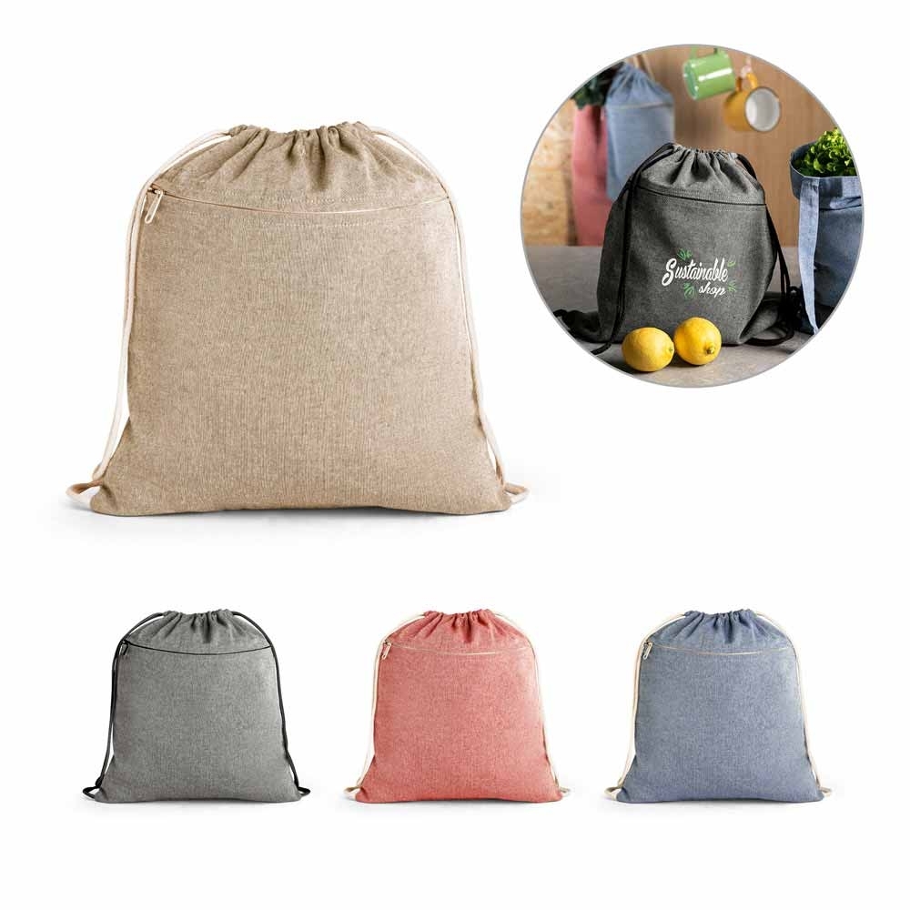 Sacola Tipo Mochila - Algodão Reciclado
