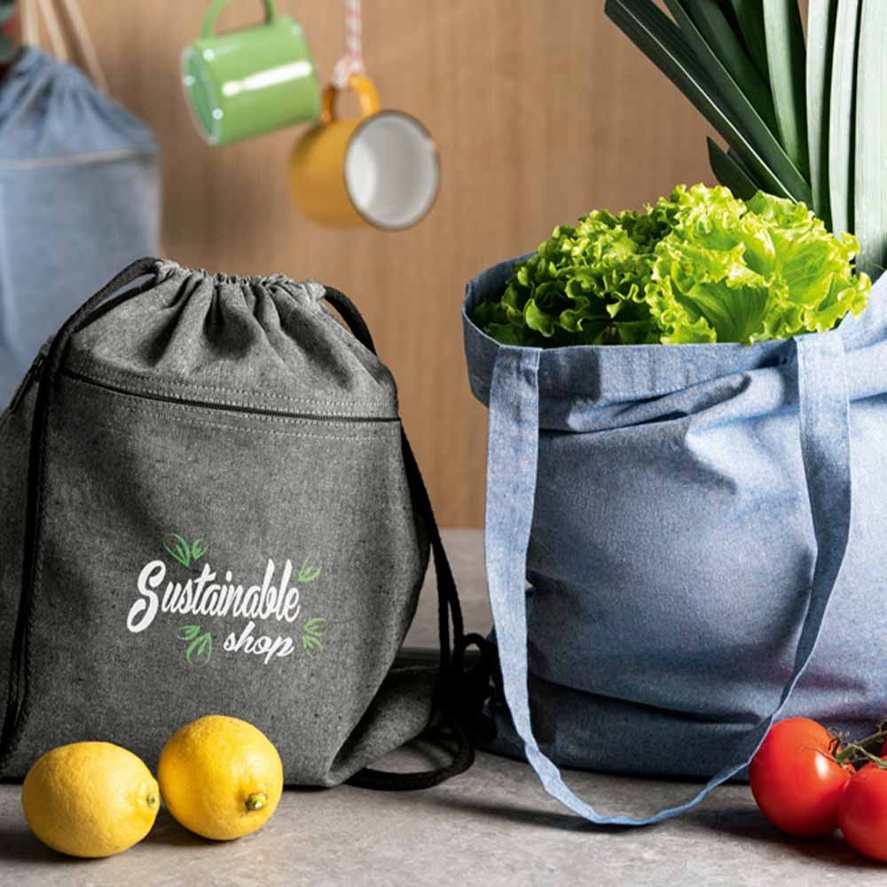Sacola Tipo Mochila - Algodão Reciclado
