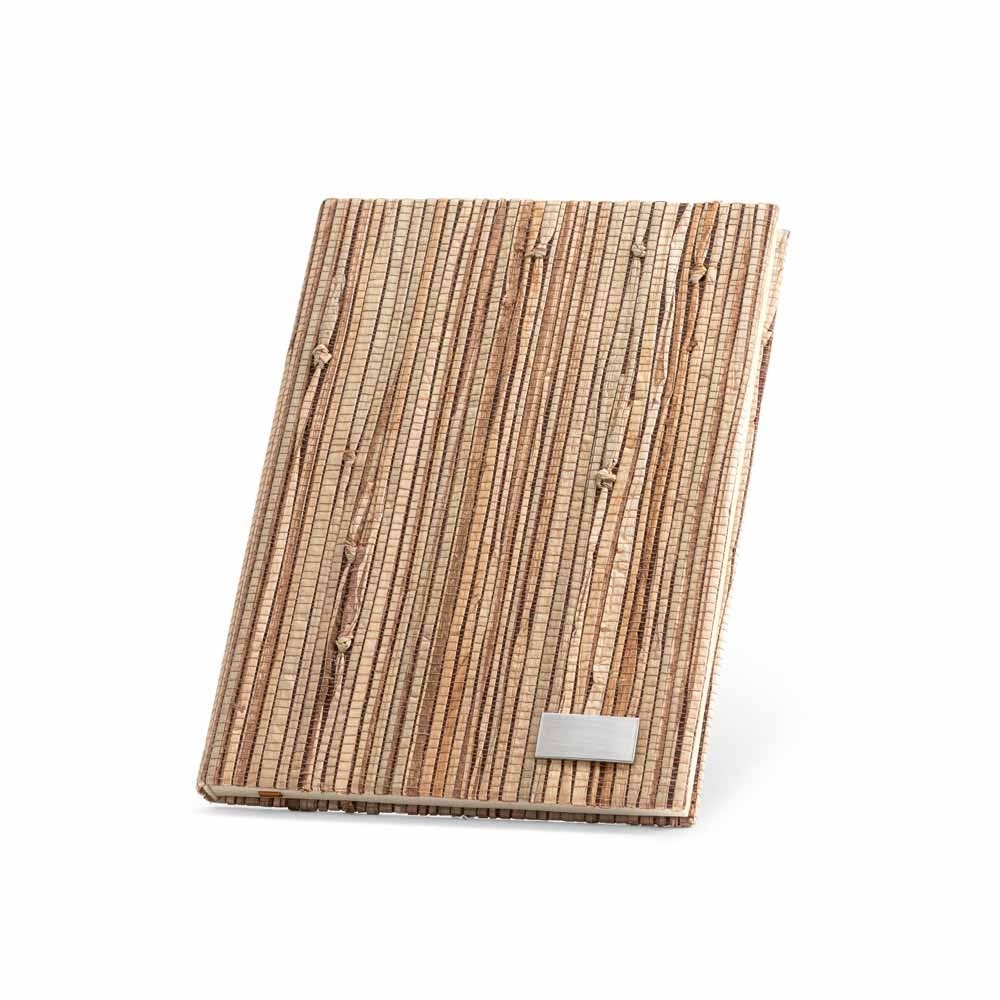 Caderno A5 com Capa Dura em Palha Natural 15,0 x 21,0