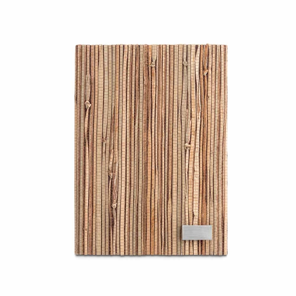Caderno A5 com Capa Dura em Palha Natural 15,0 x 21,0