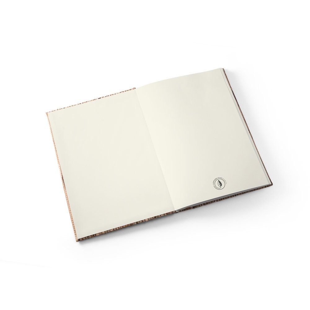 Caderno A5 com Capa Dura em Palha Natural 15,0 x 21,0