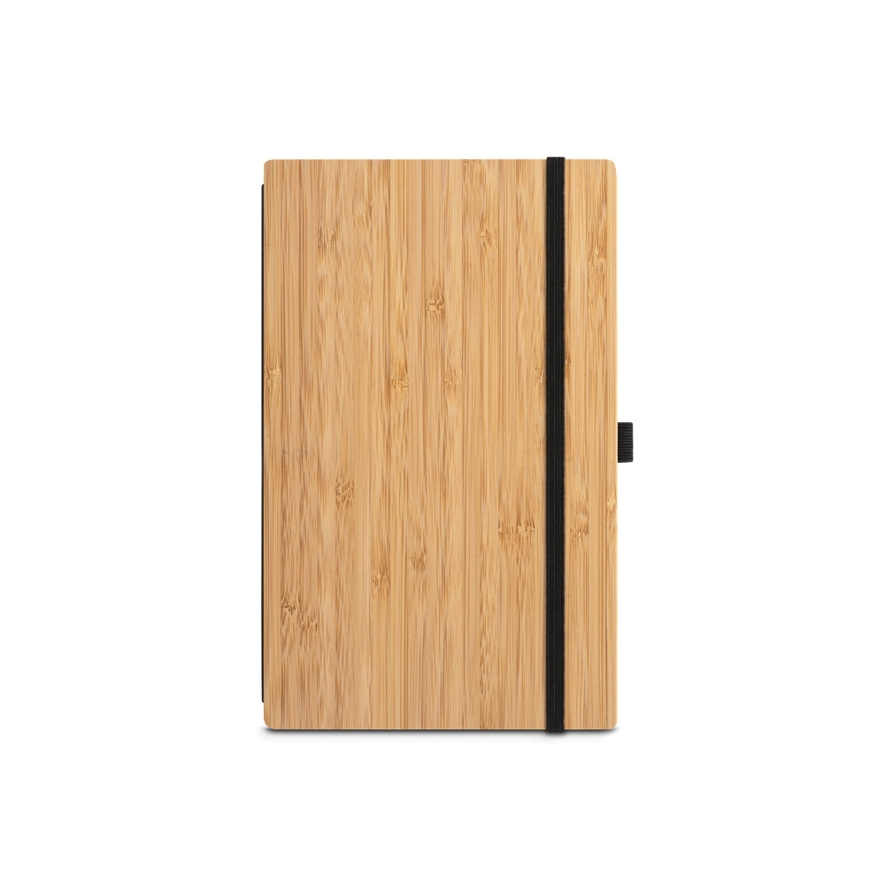 Caderno de Bolso tipo Moleskine em Placa de Bambu (9x14cm)