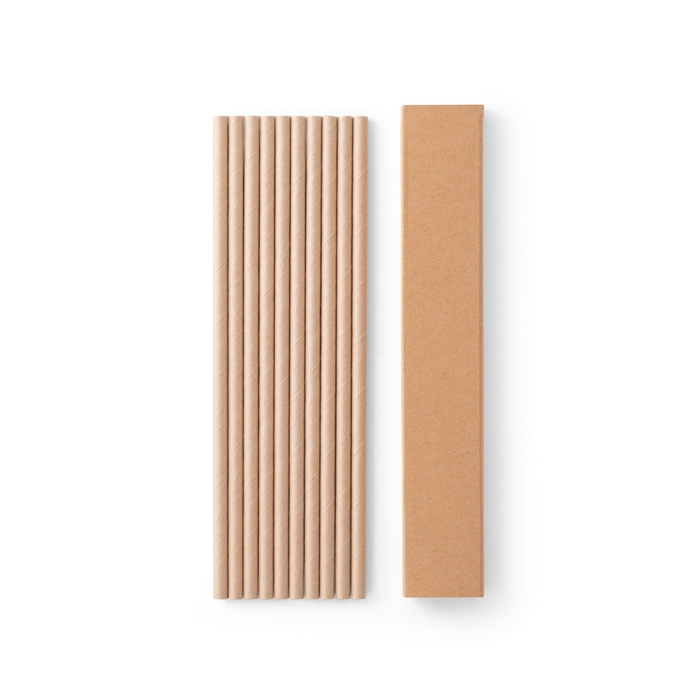 Conjunto de 10 Canudos em Papel Kraft