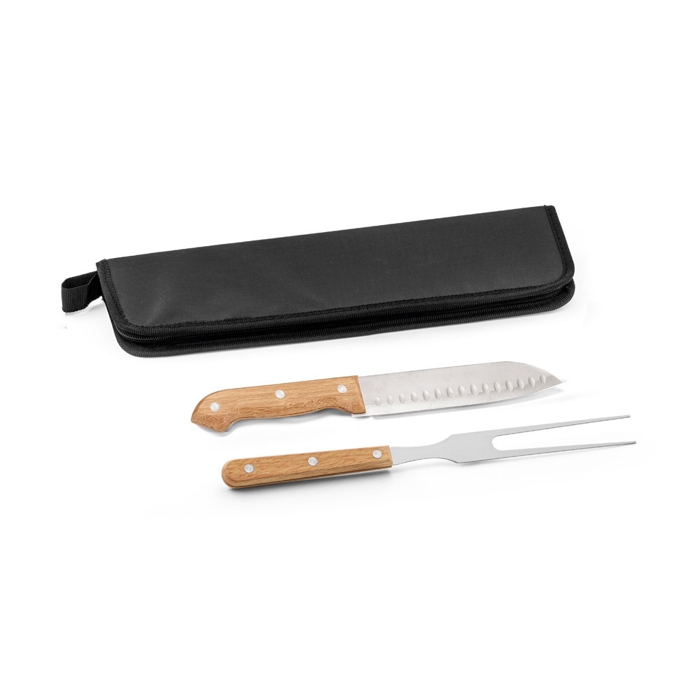 Kit churrasco com estojo em 210D com 2 peças