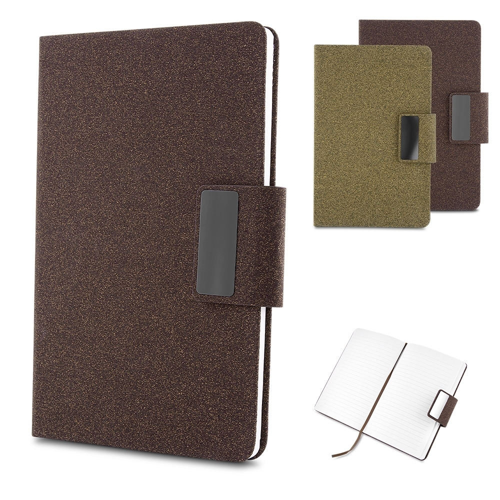 Caderno em PU e Fibra de Café ou Chá 20,7 x 13,2