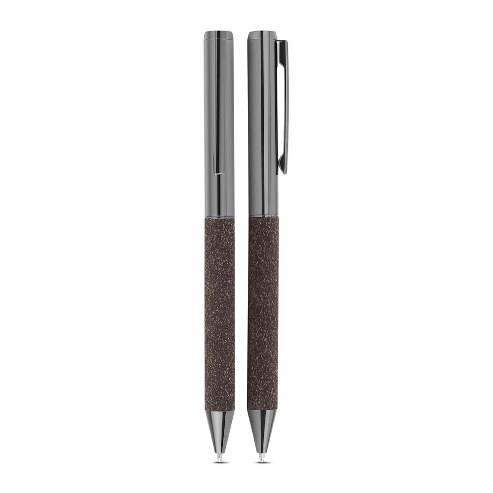 Kit Escritório em PU e Fibra de Café ou Chá e Caneta Metálica 20,7 x 13,2