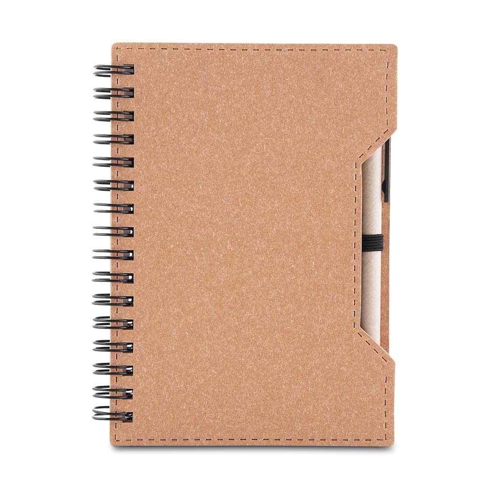 Caderno Capa em Papelão Reciclado c/ Caneta 14,5 x11,0