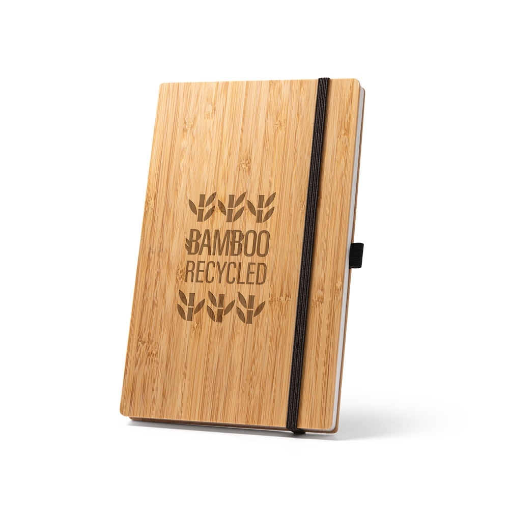 Caderno tipo Moleskine A5 em Placa de Bambu (21x14cm)