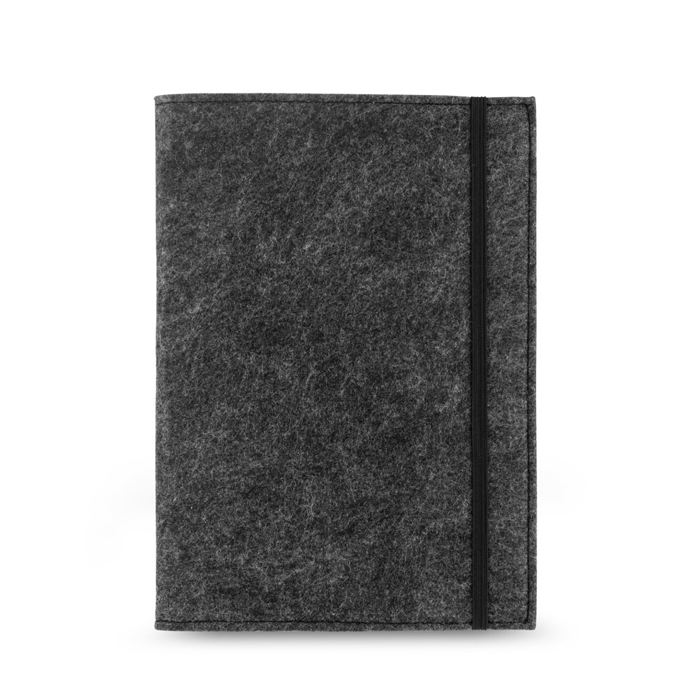 Caderno A5 com capa em feltro 100% reciclado