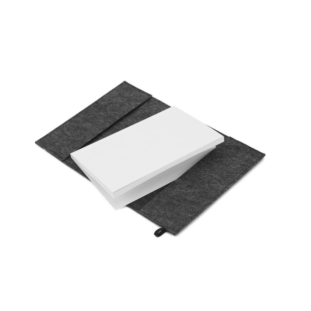 Caderno A5 com capa em feltro 100% reciclado