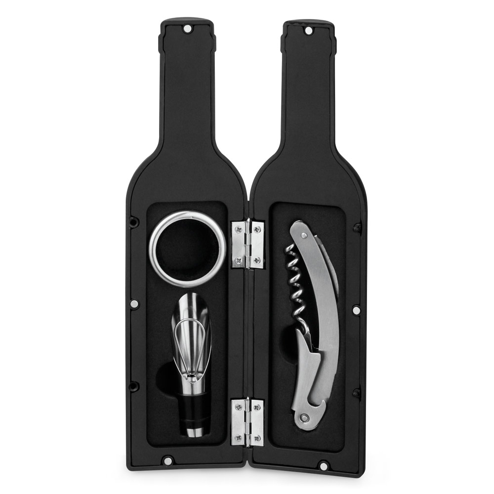 Conjunto para vinho em metal