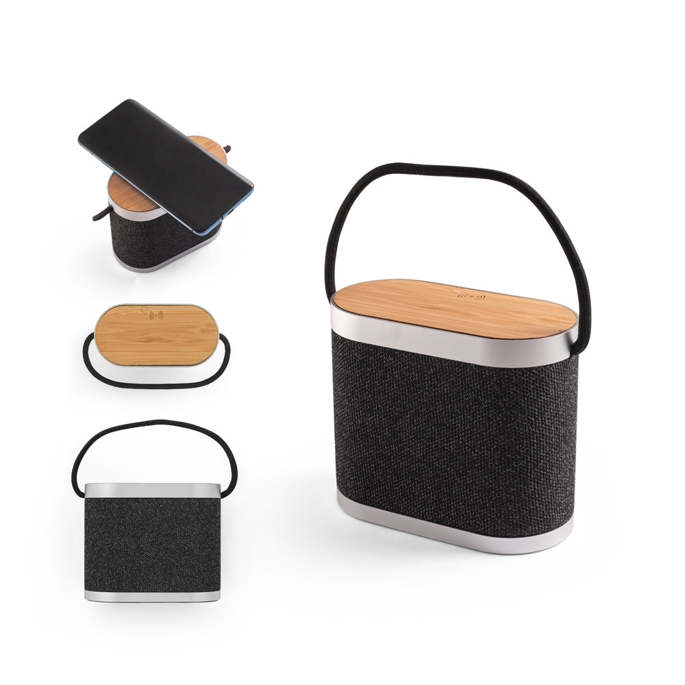 Caixa de som 15W com carregador wireless rápido