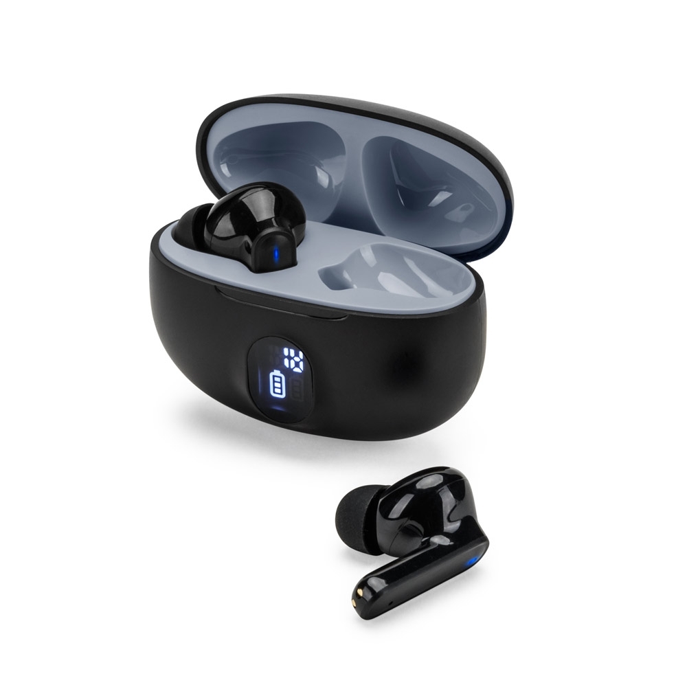 Fones de ouvido wireless em ABS 100% reciclado e autonomia de 4h