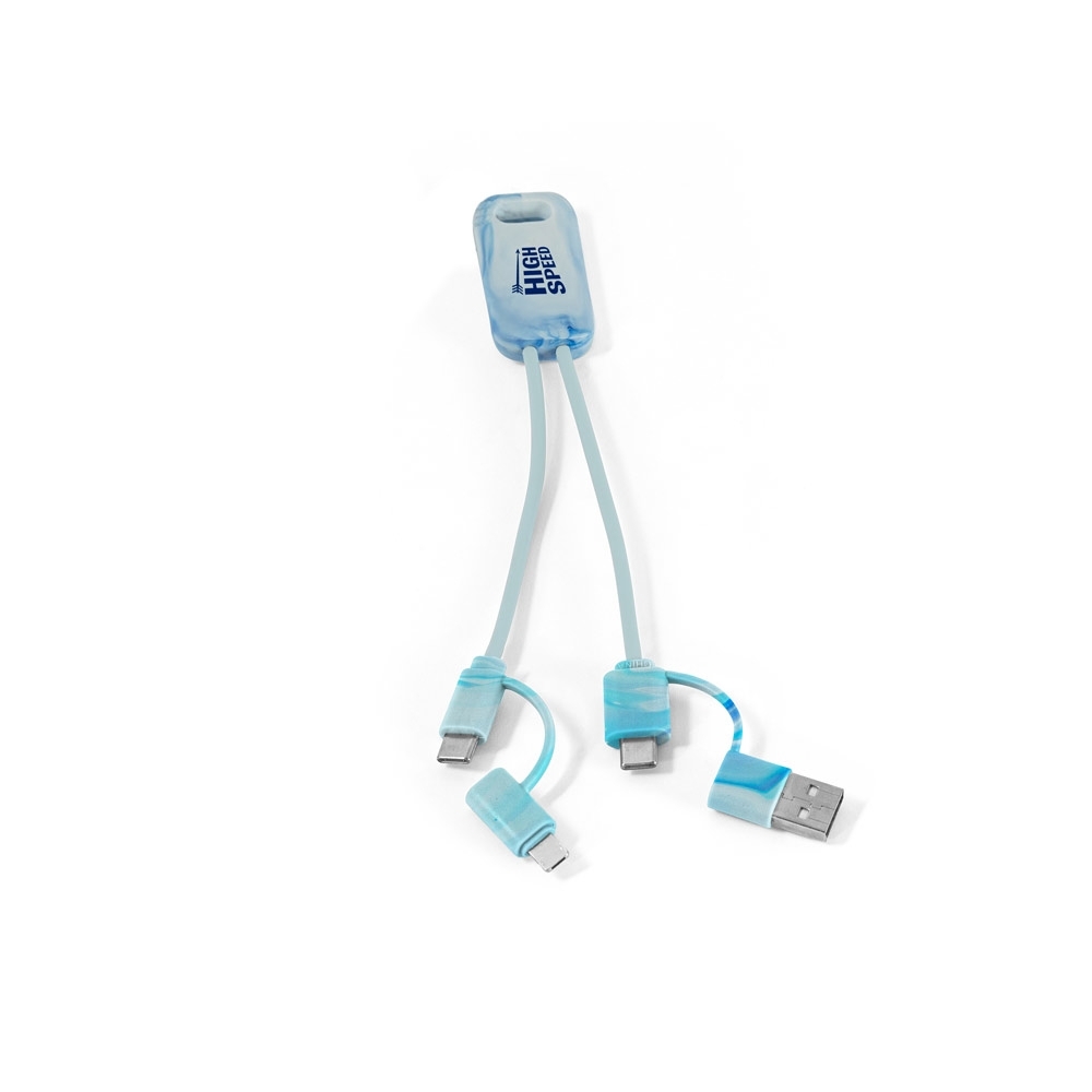 Cabo USB super-rápido 6 em 1 em PET 100% reciclado