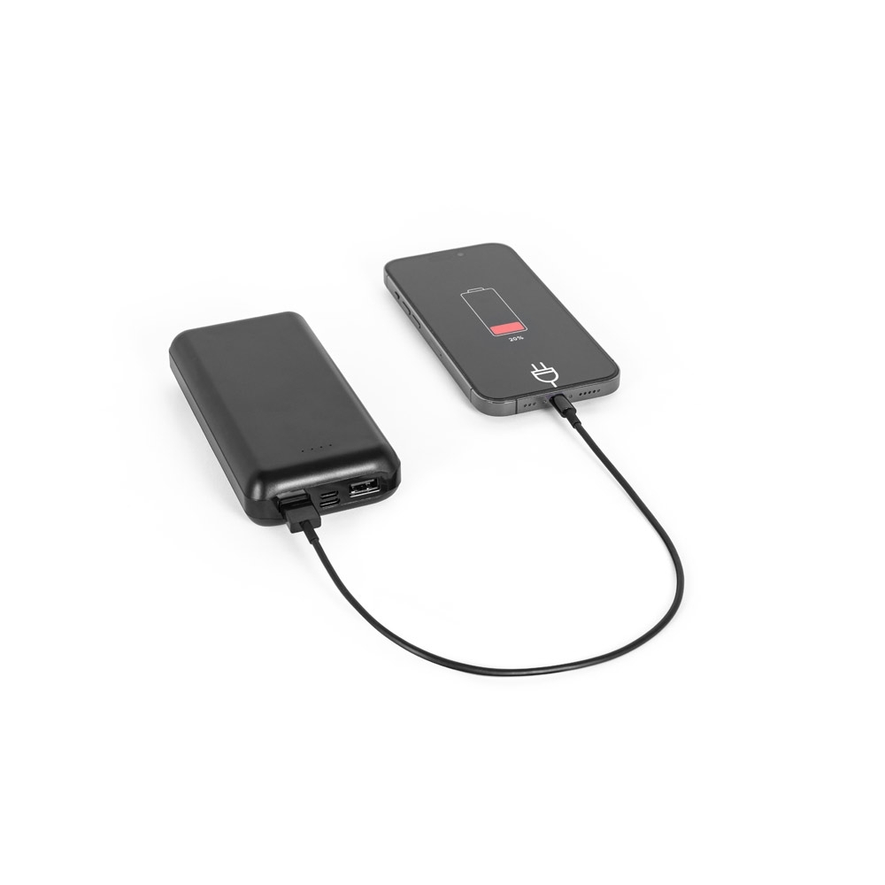 Bateria portátil em ABS 100% reciclado, 20.000 mAh